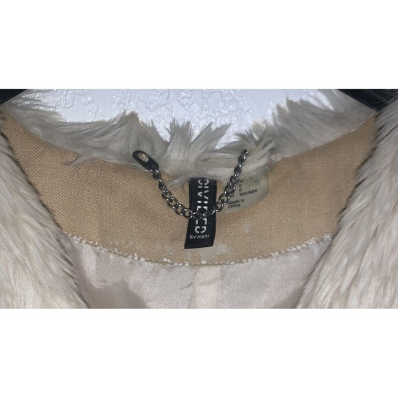 H&M Divided Faux Fur Beige Vest size 8 - Picture 8 of 10